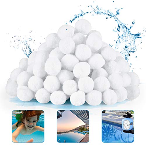 HHOOMY Filterbälle Pool 700g Fasern Filterballs für Sandfilteranlagen, Poolzubehör Poolreiniger Sandfilteranlage für Schwimmbad, Filterpumpe and Aquarium,Entspricht 25 kg Pool Sandfilteranlagen von HHOOMY