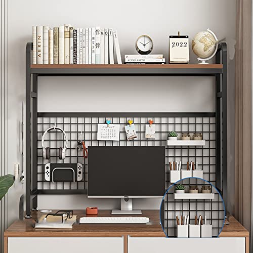 HHXWAN - Mit Mesh-Rückwand, multifunktionalem Bücherregal aus Schmiedeeisen, Computer-Desktop-Display-Rack-Lagerregal für Schlafsäle für Büros und Zuhause von HHXWAN
