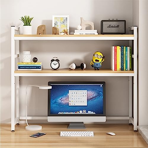 HHXWAN Verstellbares Schreibtisch-Bücherregal – 2-stufiges, verstellbares Schreibtisch-Bücherregal für Computertisch, Mehrzweck-Bücherregal aus Schmiedeeisen, Arbeitsplatten-Stall-Bücherregal von HHXWAN