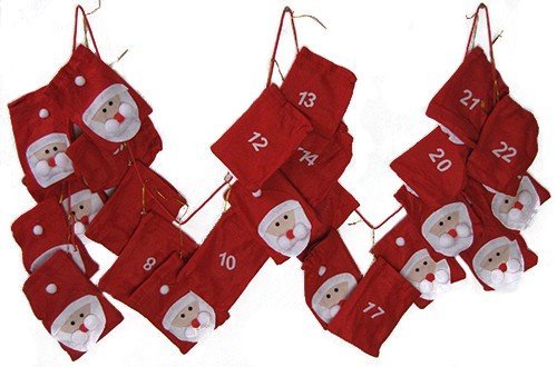 Adventskalender aus Filz Weihnachtsmann 2,4 m zum hängen Links nach rechts von Haushalt International