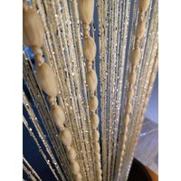 Hiasdfls - Gardinen Fäden Twinkles Rope 100x200cm Edle Drapierung Drops Laterne String Eleganz für Studio Fenster Wand Tür Hochzeit Party, Beige von HIASDFLS