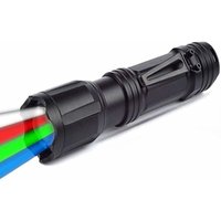 Hiasdfls - LED-taktische Taschenlampe mit rotem grünem weißem Blau, 4 Farben 1 Lampe Zoomable Multifunktionswasserfest Für Nachtsicht, Angeln, von HIASDFLS