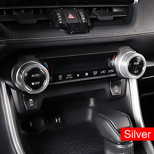 HIGH FLYING Interieur Klimatisierung Dekor Metall 2 Stück für RAV4 XA50 2019 2020 2021 2022 (Silber) von HIGH FLYING