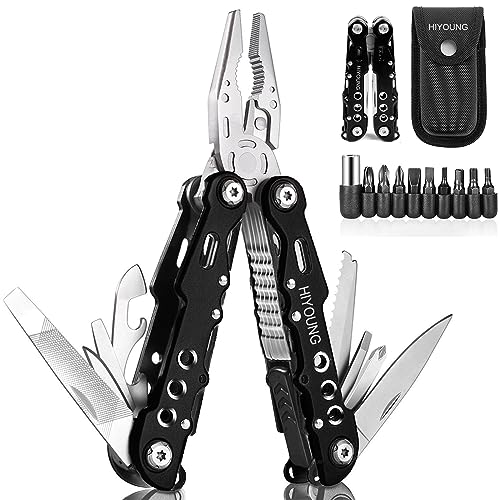 Multitools Edelstahl, 24-in-1 Faltbares Multifunktionszange, Multifunktionale Zange, Multiwekzeug, Multi-Tool mit Schneider, Flaschenöffner und Säge ideal für Camping, Reparieren von HIYOUNG