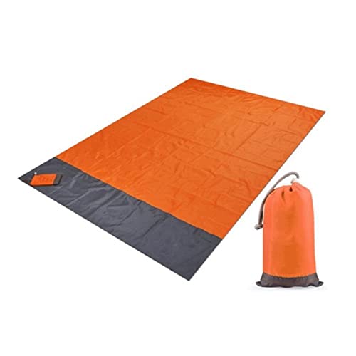 HJBFVXV Stranddecken Picnic Waterproof Beach Mat Sand Free Blanket Camping Outdoor Picknick Tent Folding Cover Bedding(Color:Orange,Size:200x140cm) von HJBFVXV