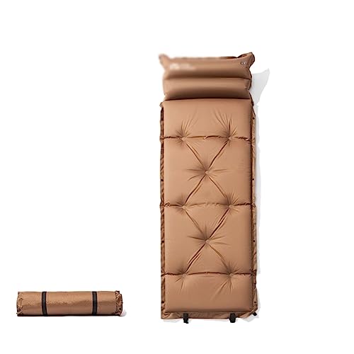 HJBFVXV Stranddecken Thick Automatic Self-Inflatable Mattress Cushion Pad Tent Camping Mat Comfortable Bed Heating Lunch Rest Tourist(Color:Chestnut Brown) von HJBFVXV