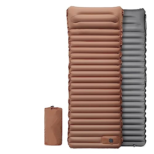 HJBFVXV Stranddecken Two Color Self Inflating Thicken Air Mattress Camping Sleeping Pads Tents Cushion Build In Pillow Pump Ultralight Picnic Mat(Color:Coffe Gray) von HJBFVXV