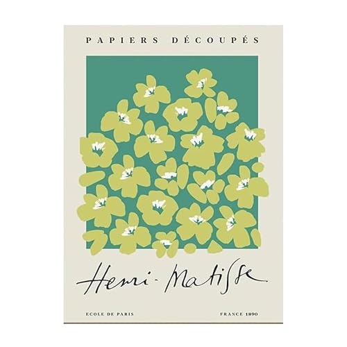 HJIJOAQ Henri Matisse Poster Henri Matisse Wandkunst Grüne Blumen Leinwand Gemälde Moderne Drucke Ästhetisches Bild für Wohnzimmer Dekor 40x60cm Kein Rahmen von HJIJOAQ