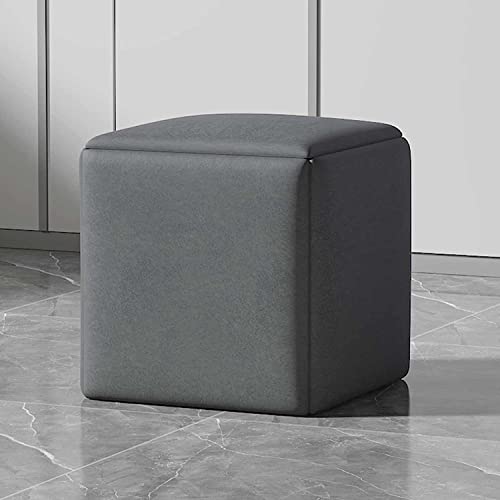 HJJP Vielseitiger 5-in-1 Cube Nesting Ottoman Chair – Stapelbare Hocker, Fußhocker mit Lenkrollen – Ideal für Wohn/Esszimmer – Technologie Tuch quadratisches Design von HJJP