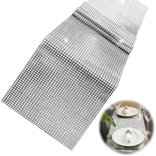 Silber Diamant Table Runner Tischläufer Modern, 30*275CM/11.81*108.26inch Tischläufer Disco Party Tischläufer, Glitter Tischläufer, Retro 70,80Jahre Disco Party Weihnachten Tischläufer Silber Diamant Table Runner Tischläufer Modern, 30*275CM/11.81*108.26inch Tischläufer Disco Party Tischläufer, Glitter Tischläufer, Retro 70,80Jahre Disco Party Weihnachten Tischläufer von HJYDGJ