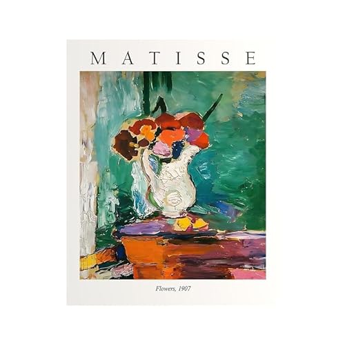 HKAHF AJWUQ Henri Matisse Wandkunst Matisse Drucke HenriMatisse Poster Blumen Leinwand Gemälde Abstrakte Vintage-Bilder Für Wohnzimmer Dekor 20x30cm Kein Rahmen von HKAHF AJWUQ