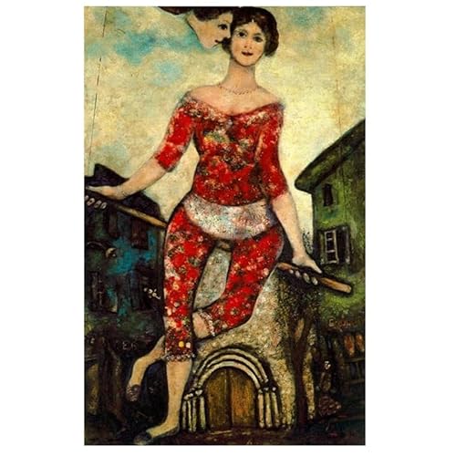 HKAHF AJWUQ Marc Chagall Poster 《Akrobat》Wandkunst Abstrakter Kubismus Leinwand Gemälde Surrealismus Marc Chagall Drucke für Wohnkultur Bild 20x30cmx1 Kein Rahmen von HKAHF AJWUQ