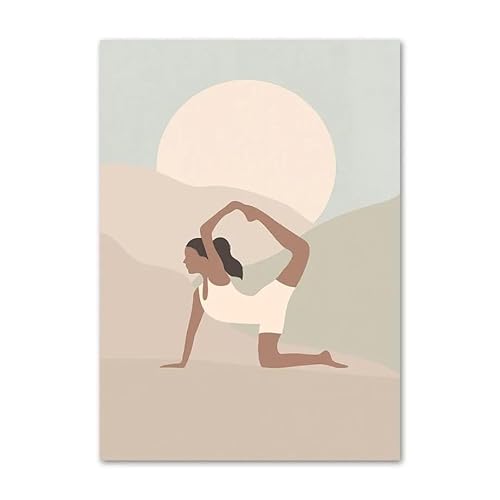 HKAHF AJWUQ Yoga-Posen Drucke Yoga-Enthusiast Wandkunst Seelenbilder Heilende Leinwandmalerei Nordische Poster für Wohnzimmer Innendekoration 30×40cmx1 Kein Rahmen von HKAHF AJWUQ