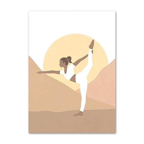 HKAHF AJWUQ Yoga Zen Mädchen Wandkunst Boho Drucke Meditieren Stretch Leinwand Malerei Nordische Poster für Wohnzimmer Interieur Dekor Bilder 30×40cmx1 Kein Rahmen von HKAHF AJWUQ