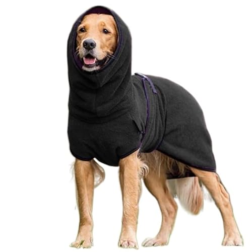 Hunde-Bademantel, Handtuch, Bademantel, Haustier-Bademantel, trocknender Mantel, saugfähiges Handtuch for große, mittelgroße und kleine Hunde, super warme Nachtwäsche (Color : Black, Size : XL) von HKYBCF