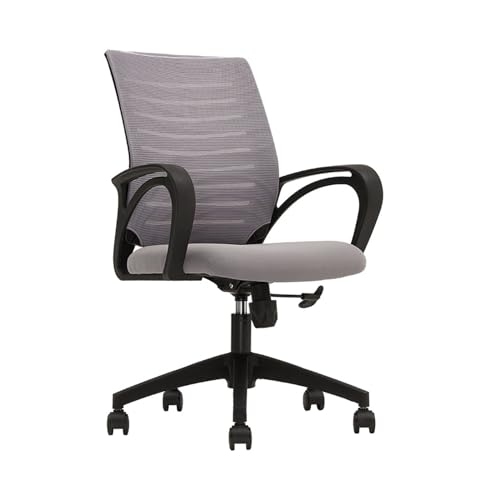 HLHLOP777 Bürokorte Atmungsaktive Mesh-Bürostühle, ergonomische Executive-Mittelrücken-Home-Office-Schreibtischstühle, höhenverstellbar Spielstuhl(Color:Grigio) von HLHLOP777