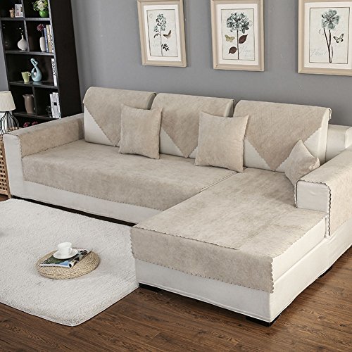 HM&DX Sofa Abdeckung Wasserdicht Für Haustiere Hund Sectional Sofa Anti-rutsch Water Resistant Schmutzresistent Sofa Cover Slipcover Möbel Protektor-Verkauft in Stück-beige 110x180cm von HM&DX