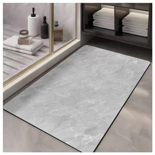 Kieselalgen-Schlamm-Fußmatte, rutschfeste Fußmatte für den Innenbereich saugfähig schnelltrocknend weiche Bodenmatten für das Badezimmer zu Hause, geeignet für Vorder- und Hintertür(U,45*70CM/18*28in) von HMGAQNP
