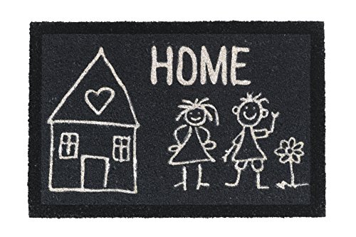 HMT 147440 Home Kinder Fußmatte Coco 40 x 60 cm, schwarz, 40x60cm von HMT