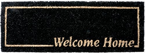 HMT 147713 Fußmatte Welcome Home, Kokosfaser, schwarz, 26 x 75 cm von HMT