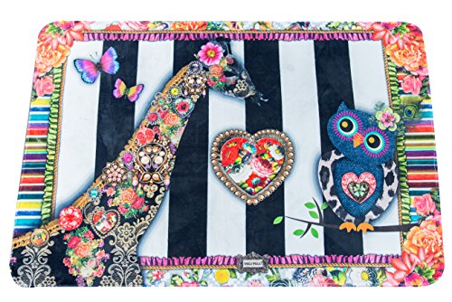HMT Zebra Kinderteppich Rosa 133 x 190 cm, 100% Polyester, Mehrfarbig, 80 x 150 cm von HMT