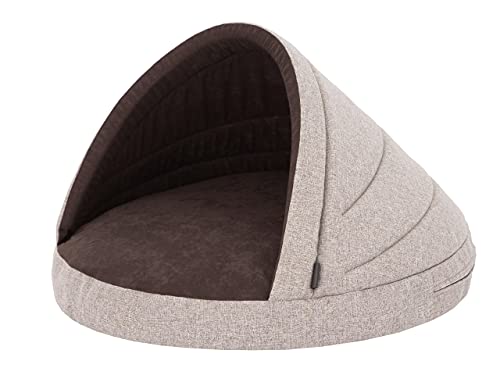 HOBBYGARDEN Hundematratze Haustierbett Hundehütte Kissen Liegen Hundehöhle Bett Sofa Hundekorb Tierbett Hunderuheplatz Hundesofa Matratze, 90 x 90cm, Cappuccino von HOBBYGARDEN