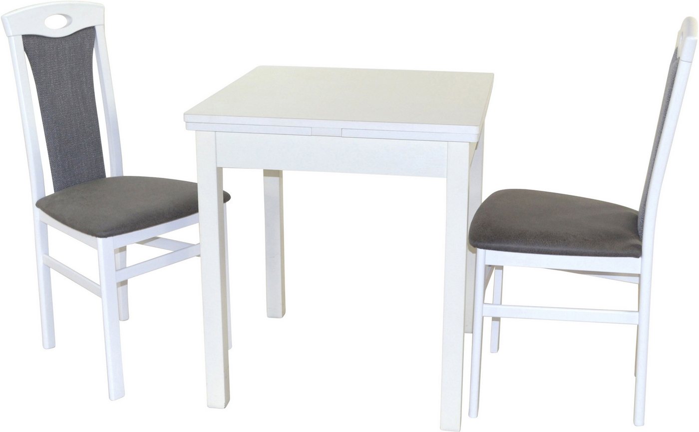 HOFMANN LIVING AND MORE Essgruppe 3tlg. Tischgruppe, (Spar-Set, 3-tlg., 3tlg. Tischgruppe), Stühle montiert von HOFMANN LIVING AND MORE