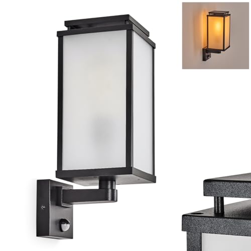 Außenwandleuchte Cadafaes, Außenleuchte mit Bewegungsmelder aus Metall/Glas in Schwarz/Milchglas, Wechselscheiben in Klar, Wandlampe für Eingangsbereich/Hof, 1 x E27, ohne Leuchtmittel, IP44 Außenwandleuchte Cadafaes, Außenleuchte mit Bewegungsmelder aus Metall/Glas in Schwarz/Milchglas, Wechselscheiben in Klar, Wandlampe für Eingangsbereich/Hof, 1 x E27, ohne Leuchtmittel, IP44 von HOFSTEIN
