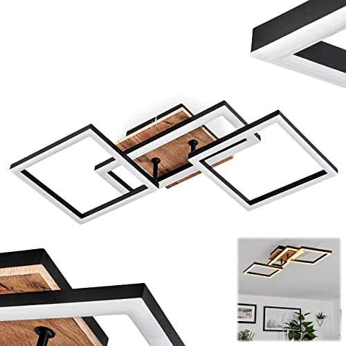 LED Deckenleuchte Avelal, Deckenlampe aus Metall/MDF/Kunststoff in Holzoptik/Schwarz/Braun/Weiß, moderne Leuchte mit verstellbaren Schirmen, 1 x LED 24 Watt, 1450 Lumen, 3000 Kelvin LED Deckenleuchte Avelal, Deckenlampe aus Metall/MDF/Kunststoff in Holzoptik/Schwarz/Braun/Weiß, moderne Leuchte mit verstellbaren Schirmen, 1 x LED 24 Watt, 1450 Lumen, 3000 Kelvin von HOFSTEIN