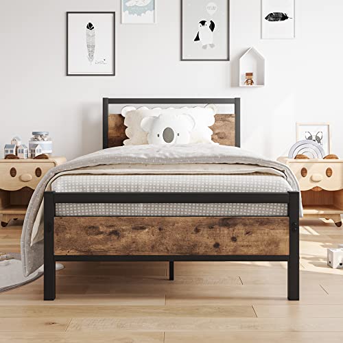 HOJINLINERO Bettrahmen Metallbett Bettgestell aus Metall mit Lattenrost, Modern Gästebett Jugendbett, Schwarz 90 x 200 cm von HOJINLINERO