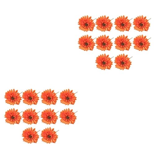 HOJIOESRD 2 Satz von Büro künstliche Gerbera Blumenstrauß, realistische Kunstblumen, Wohnzimmer, Schlafzimmer, Innenhof, Terrasse, Dekoration, Orange, Orange 2Satz von HOJIOESRD