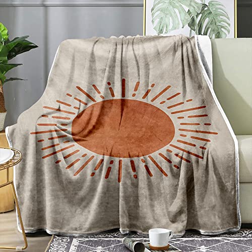 HOLAVIDA Boho Sonnen-Decke, super weiche gemütliche warme Flanell-Wurfdecke, leichtes dekoratives Klimaanlagen-Decke, Sofa Couch Wohnzimmer-Dekorationen für Erwachsene Kinder 150cmx100cm von HOLAVIDA