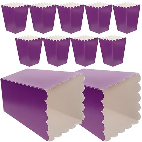 HOLIDYOYO 50 Stück Popcorn-Boxen Mini-Papier-Popcorn-Box Karton Popcorn-Behälter Für Party Einweg-Snack Süßigkeiten Popcorn-Beutel Popcorn-Halter Für Geburtstag Hochzeit Dekoration Lila von HOLIDYOYO