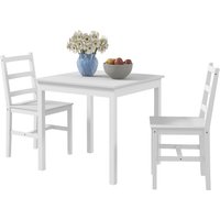 HOMCOM 3er-Set Essgruppe, Esstisch mit 2 Stühle, Esszimmergruppe für 2 Personen, Küchentisch-Set, Tischgruppe für Wohnzimmer, Küche, Platzsparend Weiß, Kiefernholz Aosom HOMCOM 3er-Set Essgruppe, Esstisch mit 2 Stühle, Esszimmergruppe für 2 Personen, Küchentisch-Set, Tischgruppe für Wohnzimmer, Küche, Platzsparend Weiß, Kiefernholz Aosom von HOMCOM