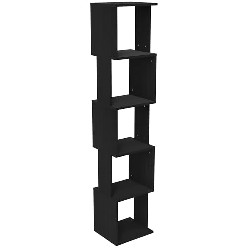 HOMCOM Bibliothek Bücherregal mit 5 Ebenen Bücherregal aus Holz, Regalwürfel Aufbewahrung für Wohnzimmer, Home Office, 33 x 28 x 161 cm, schwarz HOMCOM Bibliothek Bücherregal mit 5 Ebenen Bücherregal aus Holz, Regalwürfel Aufbewahrung für Wohnzimmer, Home Office, 33 x 28 x 161 cm, schwarz von HOMCOM