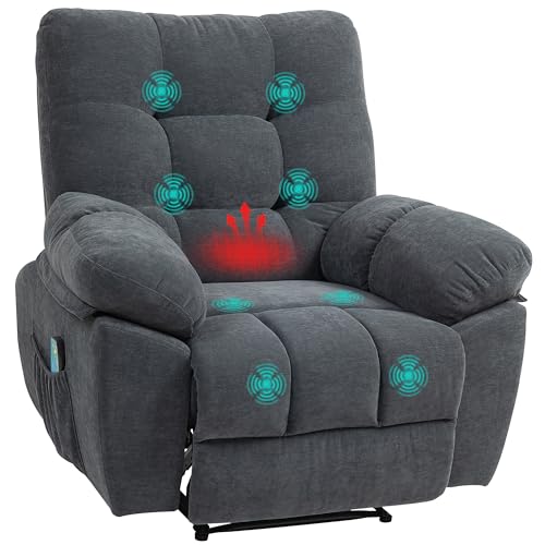 HOMCOM Elektrisch Relaxsessel Massagesessel Fernsehsessel mit Liegefunktion Vibration, Heizung, 8 Modi, Wandnahen Design, Fußteil, Seitentasche TV Sessel für Wohnzimmer, Dunkelgrau HOMCOM Elektrisch Relaxsessel Massagesessel Fernsehsessel mit Liegefunktion Vibration, Heizung, 8 Modi, Wandnahen Design, Fußteil, Seitentasche TV Sessel für Wohnzimmer, Dunkelgrau von HOMCOM