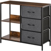 HOMCOM Kommode Aufbewahrungsschrank mit 3 Stoff-Schubladen, 2 offenen Regal,Kommodenschrank mit Metallrahmen für Schlafzimmer, Wohnzimmer Braun Aosom HOMCOM Kommode Aufbewahrungsschrank mit 3 Stoff-Schubladen, 2 offenen Regal,Kommodenschrank mit Metallrahmen für Schlafzimmer, Wohnzimmer Braun Aosom von HOMCOM