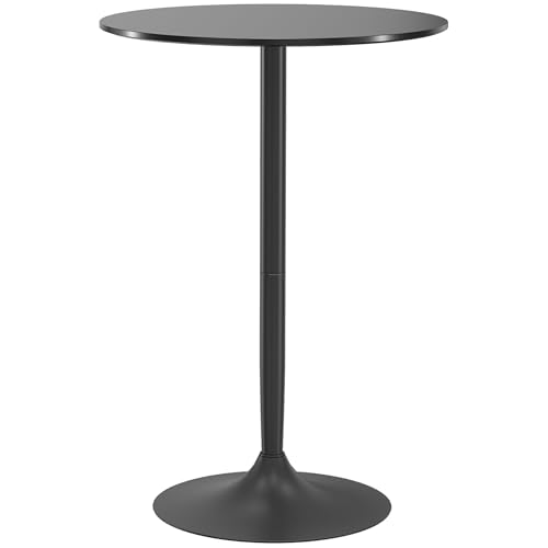 HOMCOM Moderner Bartisch, Runder Küchentisch für 2 Personen mit Stahlgestell und MDF-Platte, Ø70x102cm, Schwarz HOMCOM Moderner Bartisch, Runder Küchentisch für 2 Personen mit Stahlgestell und MDF-Platte, Ø70x102cm, Schwarz von HOMCOM