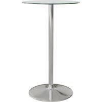 HOMCOM Bartisch Stehtisch 2 Personen Bistrotisch Hartglas Tischplatte Ø60x102cm Transparent   Aosom.de von HOMCOM