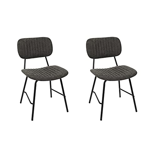 HOME DECO FACTORY HD7278 – Set mit 2 Stühlen Taylor Sitzfläche Wohnzimmer Esszimmer mit kontrastierenden Füßen, Kunststoff, Grau/Schwarz, 45x78x52 cm von HOME DECO FACTORY