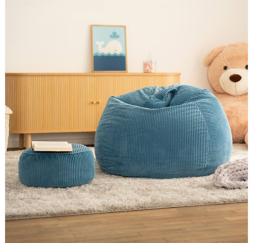 HOME DELUXE Sitzsack CALM - 110 x 70 x 100 cm (2 St), Beanbag, Sitzkissen, Bodenkissen, Sitzsack für Kinderzimmer von HOME DELUXE