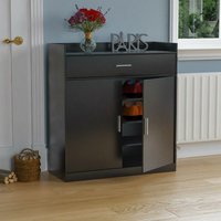 Dalby Schuhschrank 2 Türen 1 Schublade Flur Aufbewahrung Schrank Stand, Schwarz von HOME DISCOUNT