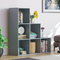 Durham 6 Cube Bücherregal Treppe Regal aus Holz Display Storage Rack frei stehendes Regal Einheit, grau-0-Körbe von HOME DISCOUNT