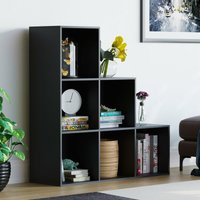 Durham 6 Cube Bücherregal Treppe Regal aus Holz Display Storage Rack frei stehendes Regal Einheit, schwarz-0-Körbe von HOME DISCOUNT