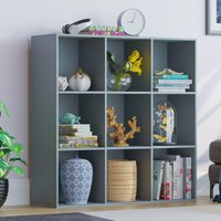 Home Discount - Durham 9 Cube Bücherregal Regal aus Holz Display Storage Rack frei stehendes Regal Einheit, Grau-0-Körbe von HOME DISCOUNT