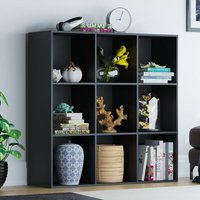 Home Discount - Durham 9 Cube Bücherregal Regal aus Holz Display Storage Rack frei stehendes Regal Einheit, schwarz-0-Körbe von HOME DISCOUNT