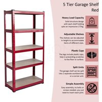 5-stöckige Garage Regal Einheit große Heavy Duty Lagerung Regal ohne Schrauben Rack, rot von HOME DISCOUNT