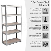 5-stöckige Garage Regal Einheit große Heavy Duty Lagerung Regal ohne Schrauben Rack, verzinkt von HOME DISCOUNT