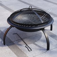 Home Discount - Runder Stahl-Feuerkorb Großer bbq Grill Garten Schüssel Outdoor Camping Heizung Log Brenner von HOME DISCOUNT