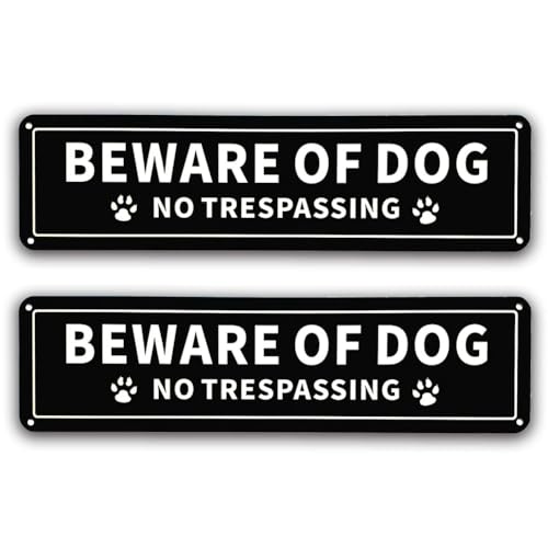 HOMEDEK Schild „Vorsicht Vor Hunden, Verbotenes Betreten“, Rostfreies 040-Aluminium-Metallschild, UV-Geschützt, Wetterfest, Reflektierende Warnung, Einfache Installation, Einfach zu Verwenden von HOMEDEK